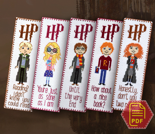Set of 5 Harry Potter Quotes Cross-Stitching Patterns - Download in PDF
