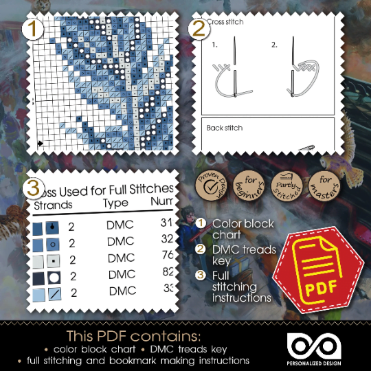 Counted Cross Stitch Kit of Bookmark "Harry Potter: Wingardium Leviosa" - Download in PDF