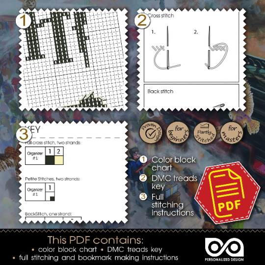 Set of 3 Cross Stitch Patterns of Bookmarks "Patronuses: Spirit Guardians" - Download in PDF