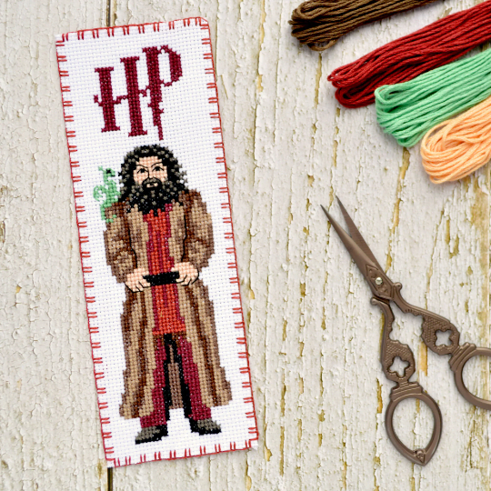 Counted Cross Stitch Bookmark Pattern "Professor of Hogwarts: Rubeus Hagrid" - Download in PDF