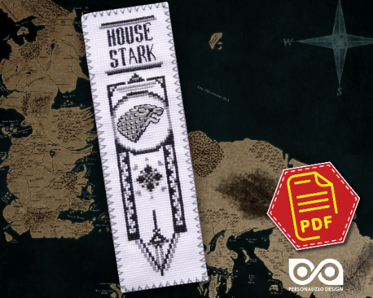 Counted Cross Stitch Pattern of Bookmark "Game of Thrones: The Great Houses of the Seven Kingdoms" - Download in PDF