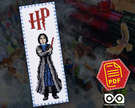 Counted Cross Stitch Bookmark Pattern "Professor of Hogwarts: Severus Snape" - Download in PDF