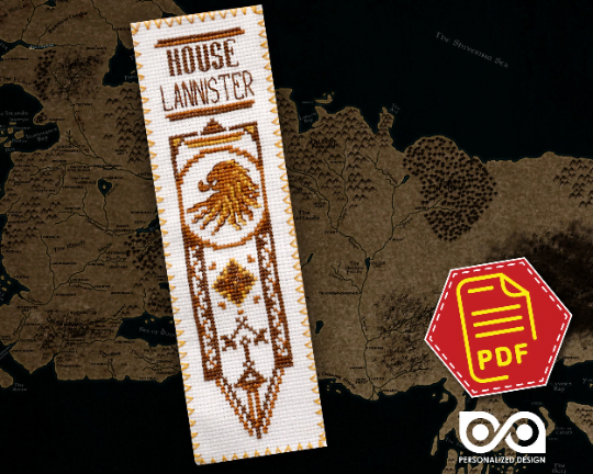 Counted Cross Stitch Pattern of Bookmark "Game of Thrones: The Great Houses of the Seven Kingdoms" - Download in PDF