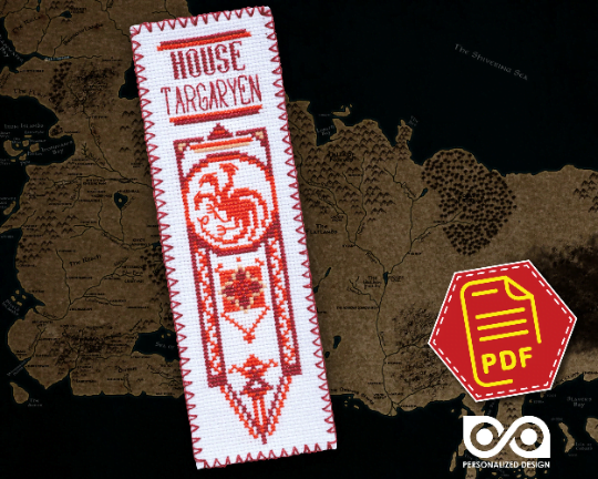 Counted Cross Stitch Pattern of Bookmark "Game of Thrones: The Great Houses of the Seven Kingdoms" - Download in PDF
