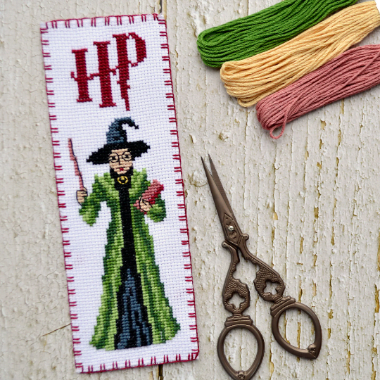Free Counted Cross Stitch Bookmark Pattern "Professor of Hogwarts: Minerva McGonagall" - Download in PDF