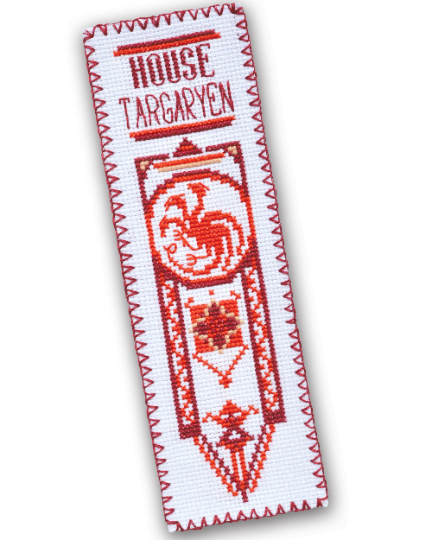 Counted Cross Stitch Pattern of Bookmark "Game of Thrones: House Targaryen" - Download in PDF