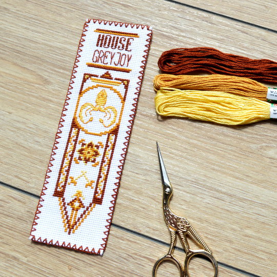 Counted Cross Stitch Pattern of Bookmark "Game of Thrones: House Greyjoy" - Download in PDF