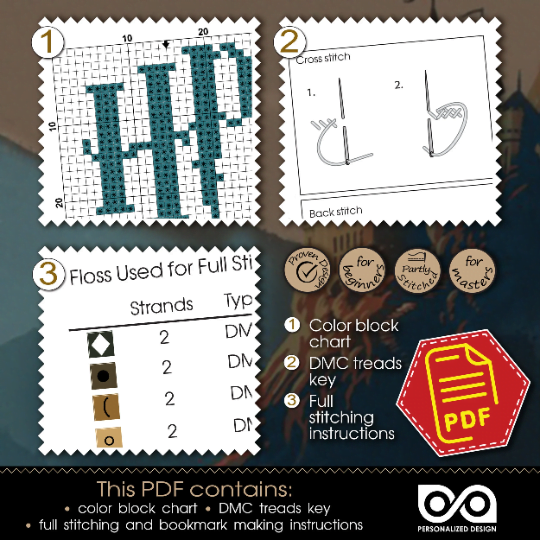 Counted Cross Stitch Bookmark Pattern "Harry Potter: Whomping Willow" - Download in PDF