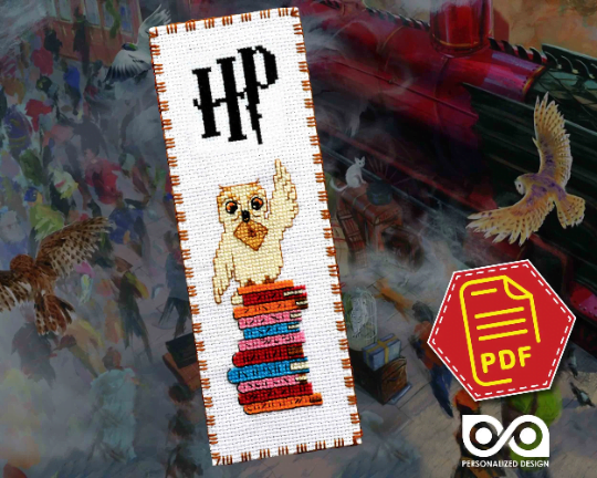 Harry Potter Bookmark Cross Stitch Pattern "Hedwig the Owl" – Download in PDF