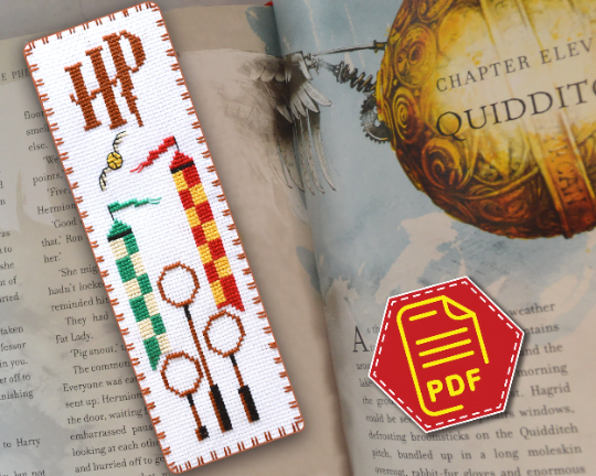 Counted Cross Stitch Bookmark Pattern 'Quidditch Pitch' - Download in PDF