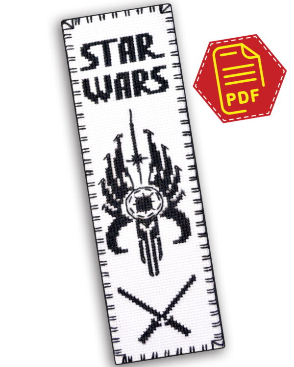 Free Counted Cross Stitch Pattern of Bookmark "Star Wars: Jedi Order" - Download in PDF