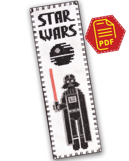 Counted Cross Stitch Pattern of Bookmark "Star Wars: Darth Vader" - Download in PDF