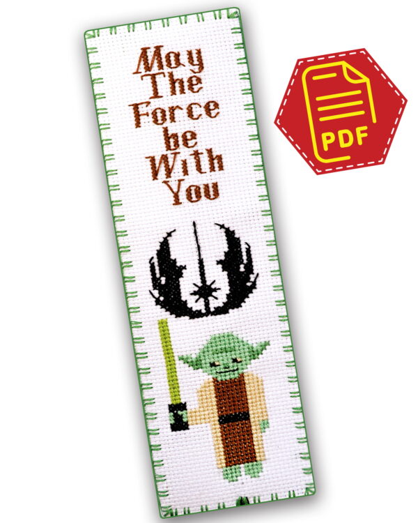 Counted Cross Stitch Pattern of Bookmark "Star Wars: Master Yoda" - Download in PDF