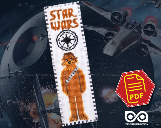 Counted Cross Stitch Pattern of Bookmark "Star Wars: Chewbacca" - Download in PDF
