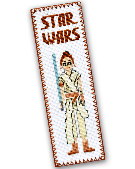 Counted Cross Stitch Pattern of Bookmark "Star Wars: Rey Skywalker" - Download in PDF