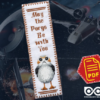 Counted Cross Stitch Pattern of Bookmark "Star Wars: Porg" - Download in PDF