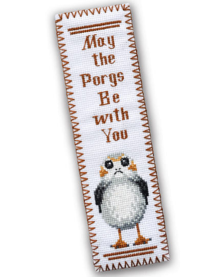Counted Cross Stitch Pattern of Bookmark "Star Wars: Porg" - Download in PDF