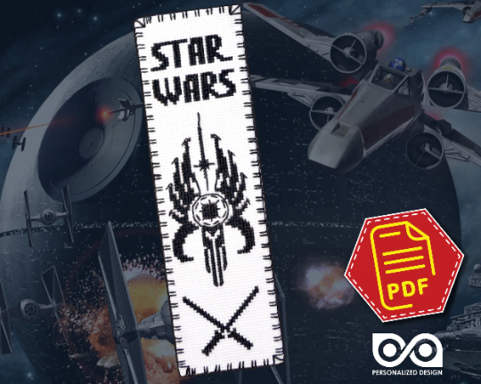 Free Counted Cross Stitch Pattern of Bookmark "Star Wars: Jedi Order" - Download in PDF