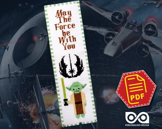 Counted Cross Stitch Pattern of Bookmark "Star Wars: Master Yoda" - Download in PDF