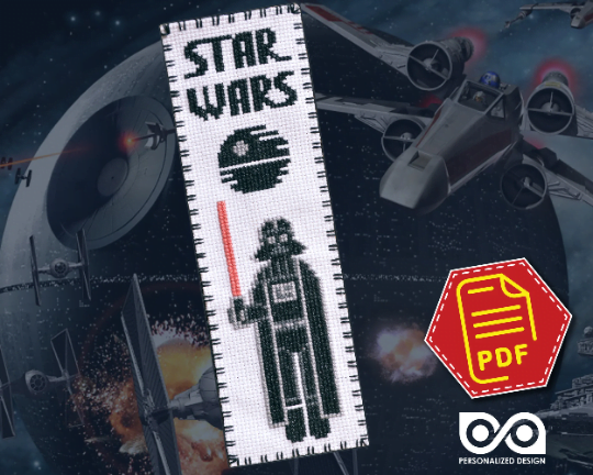 Counted Cross Stitch Pattern of Bookmark "Star Wars: Darth Vader" - Download in PDF