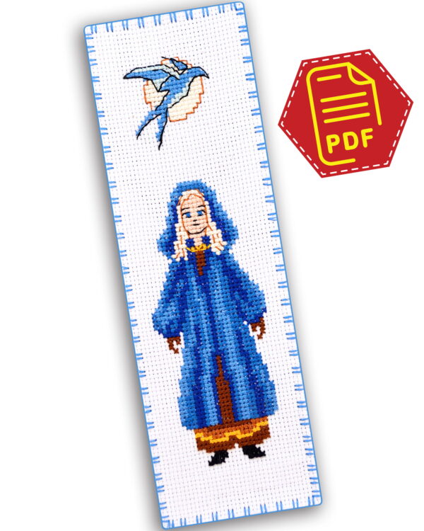 FREE Counted Cross Stitch Pattern of Bookmark "The Witcher: Princess Cirilla" - Download in PDF