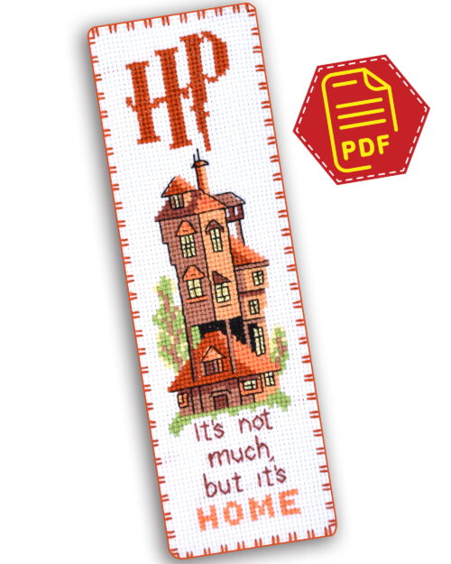 Counted Cross Stitch Bookmark Pattern "The Burrow: It's Not Much But It's Home" - Download in PDF