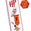 Counted Cross Stitch Pattern of Bookmark "Harry Potter: Gryffindor Owl" - Download in PDF