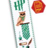 Counted Cross Stitch Pattern of Bookmark "Harry Potter: Slytherin Owl" - Download in PDF
