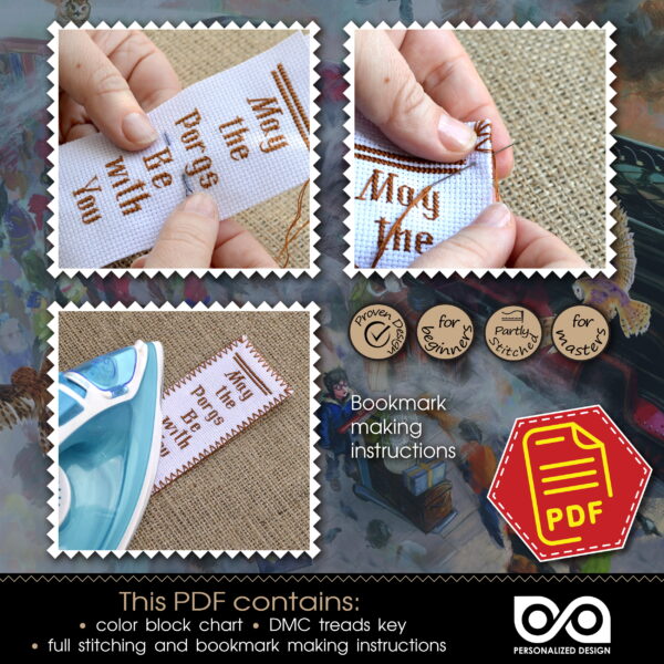 Counted Cross Stitch Bookmark Pattern "The Burrow: It's Not Much But It's Home" - Download in PDF