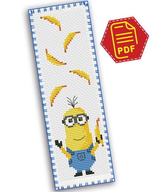 Counted Cross Stitch Pattern of Bookmark "Despicable Me: Minion Kevin" - Download in PDF