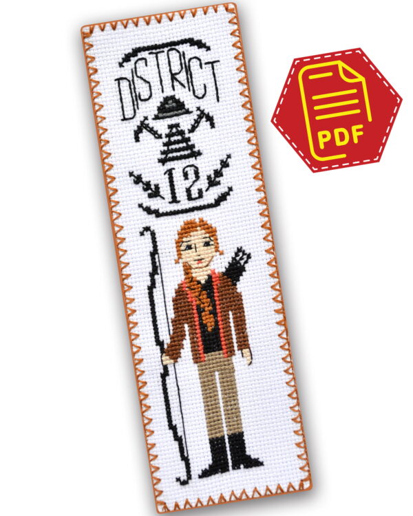 Counted Cross Stitch Pattern of Bookmark "The Hunger Games: Mockingjay Bird" - Download in PDF