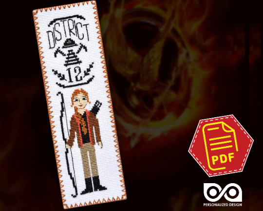 Counted Cross Stitch Pattern of Bookmark "The Hunger Games: Mockingjay Bird" - Download in PDF