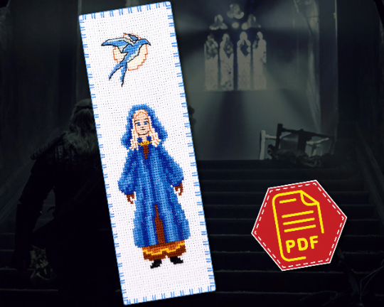 FREE Counted Cross Stitch Pattern of Bookmark "The Witcher: Princess Cirilla" - Download in PDF