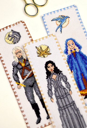 Set of 3 counted cross stitch bookmark patterns "The Witcher: Magicians" - Download in PDF