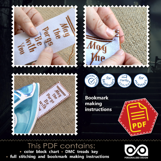 Counted Cross Stitch Pattern of Bookmark "The Witcher: Geralt of Rivia" - Download in PDF