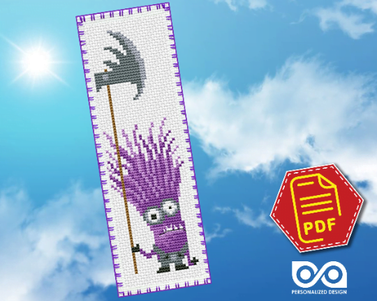Counted Cross Stitch Pattern of Bookmark "Despicable Me: Evil Minion" - Download in PDF