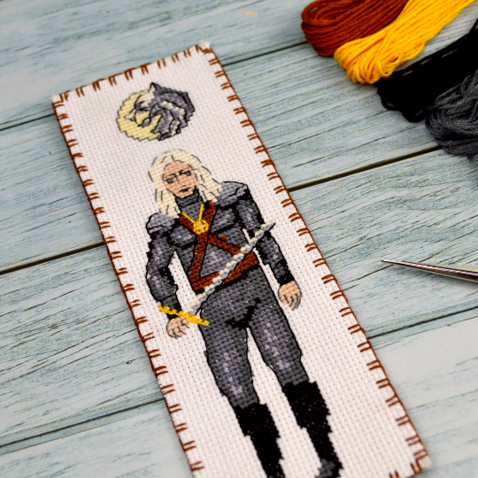 Counted Cross Stitch Pattern of Bookmark "The Witcher: Geralt of Rivia" - Download in PDF