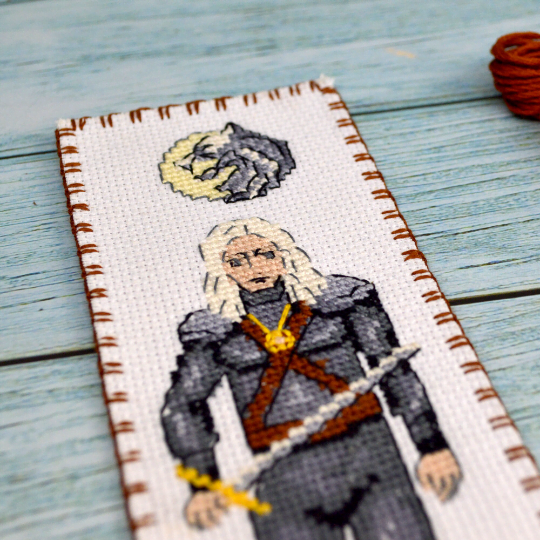 Counted Cross Stitch Pattern of Bookmark "The Witcher: Geralt of Rivia" - Download in PDF