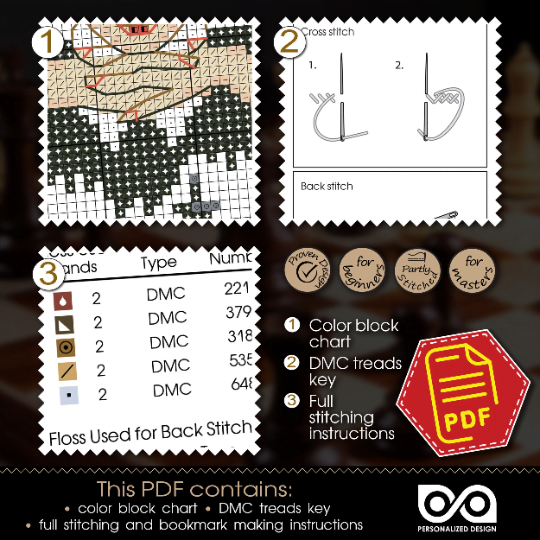 Counted Cross Stitch Pattern "Queen's Gambit: Beth Harmon" - Download in PDF