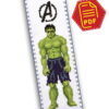 Counted Cross Stitch Pattern of Bookmark "The Avengers: Hulk" - Download in PDF