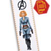 Counted Cross Stitch Pattern of Bookmark "The Avengers: Black Widow" - Download in PDF