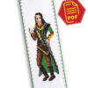 Counted Cross Stitch Pattern of Bookmark "The Avengers: Loki Laufeyson" - Download in PDF