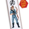 Counted Cross Stitch Pattern of Bookmark "The Avengers: Hawkeye" – Download in PDF