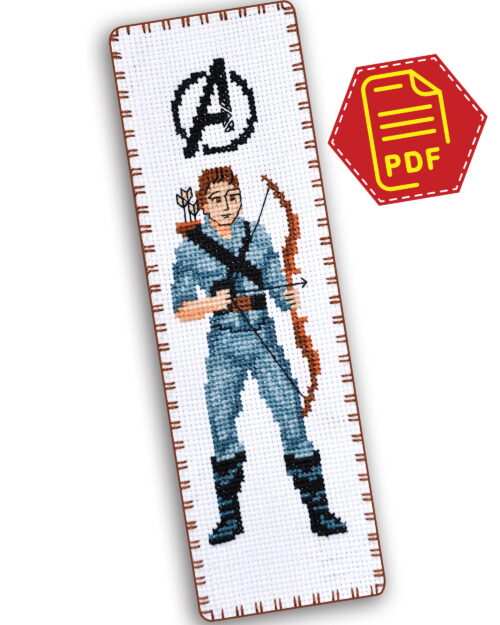Counted Cross Stitch Pattern of Bookmark "The Avengers: Hawkeye" – Download in PDF