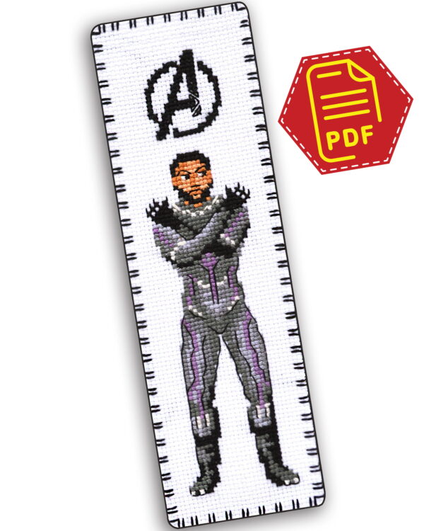 Counted Cross Stitch Pattern of Bookmark "The Avengers: Black Panther" – Download in PDF