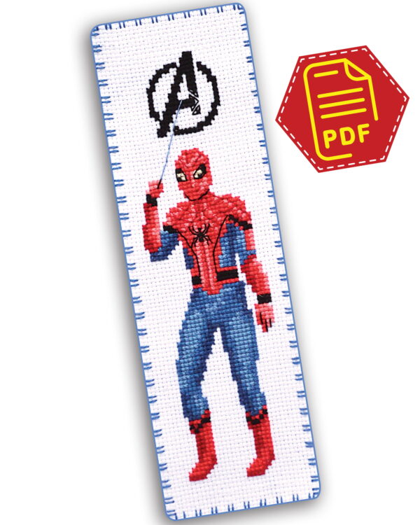 Counted Cross Stitch Pattern of Bookmark "The Avengers: Spider Man" - Download in PDF