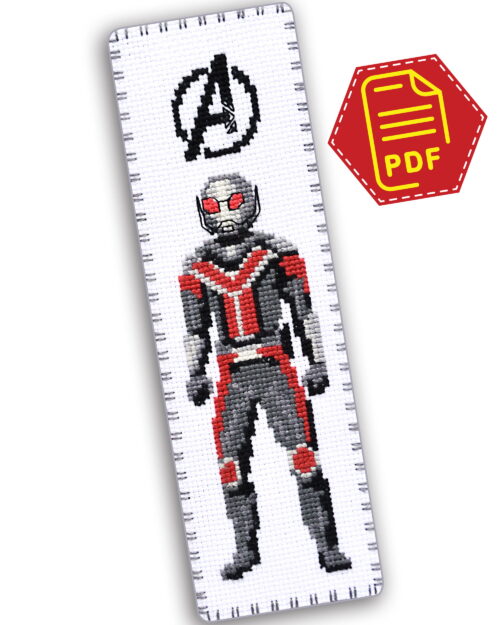 Counted Cross Stitch Pattern of Bookmark "The Avengers: Ant-Man" – Download in PDF