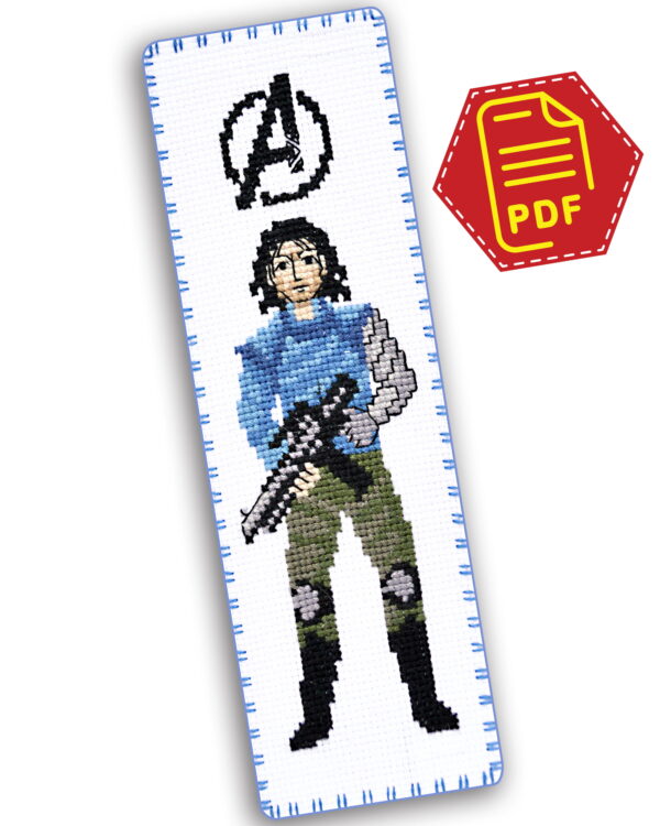 Free Counted Cross Stitch Pattern of Bookmark "The Avengers: Winter Soldier" – Download in PDF