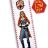 Counted Cross Stitch Pattern of Bookmark "Guardians of the Galaxy: Gamora" - Download in PDF