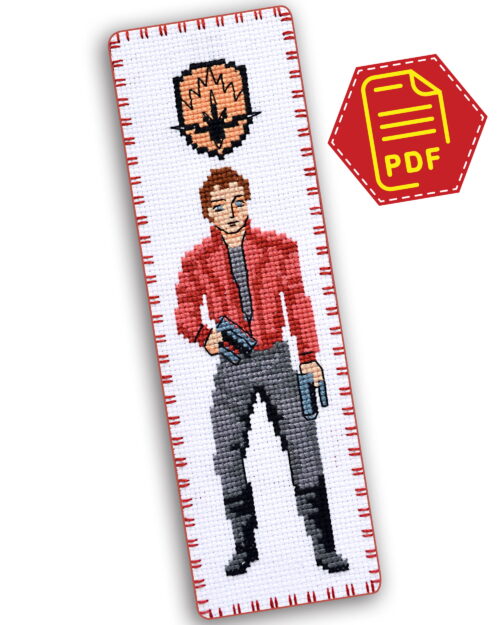 Counted Cross Stitch Pattern of Bookmark "Guardians of the Galaxy: Star-Lord" - Download in PDF
